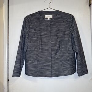 Hugo Boss Asymmetrical Black White Virgin Wool Geo Design Blazer Jacket | Sz 8